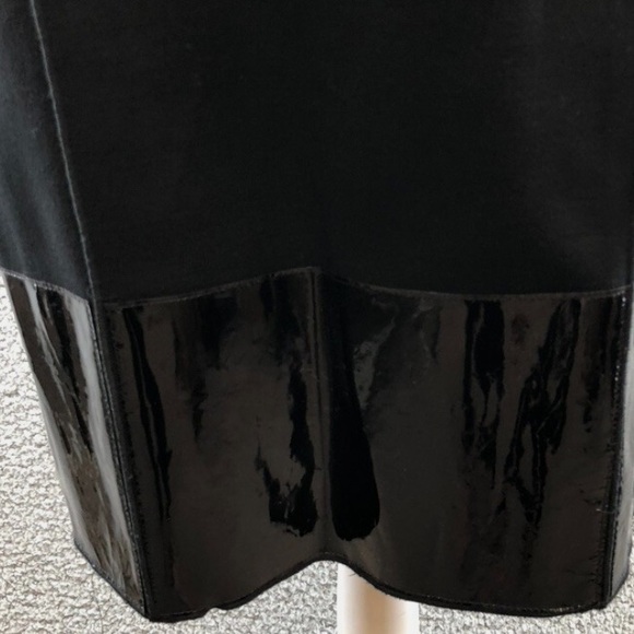Etcetera Black Wool with Patent Leather Dress - Picture 8 of 9